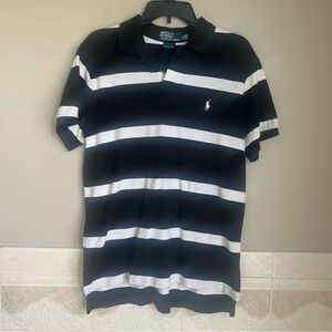 Polo by Ralph Lauren Black and White Striped Polo Shirt Size L